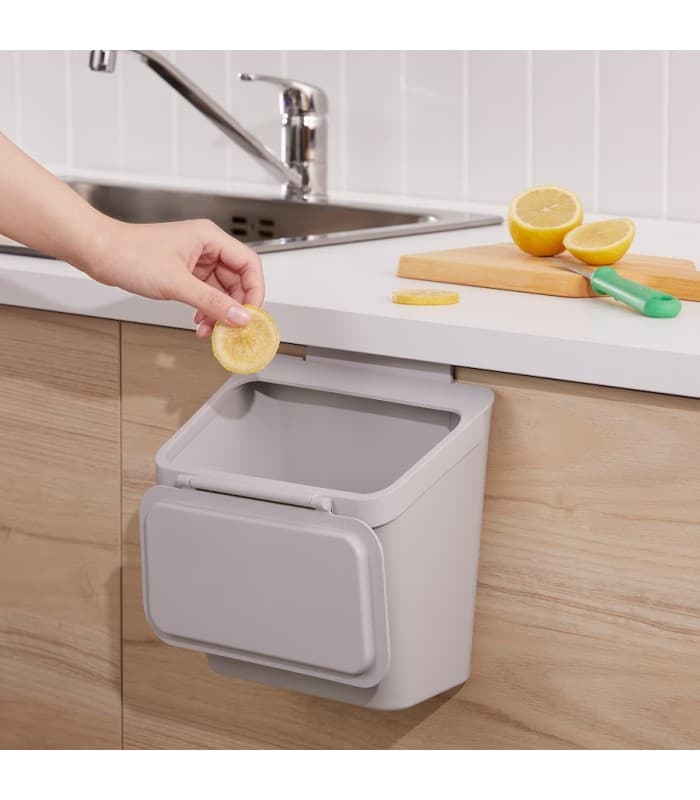سطل زباله کابینت ایکیا، مدل SKOLÄST، خاکستری/3.3 لیتر — تصویر ۳