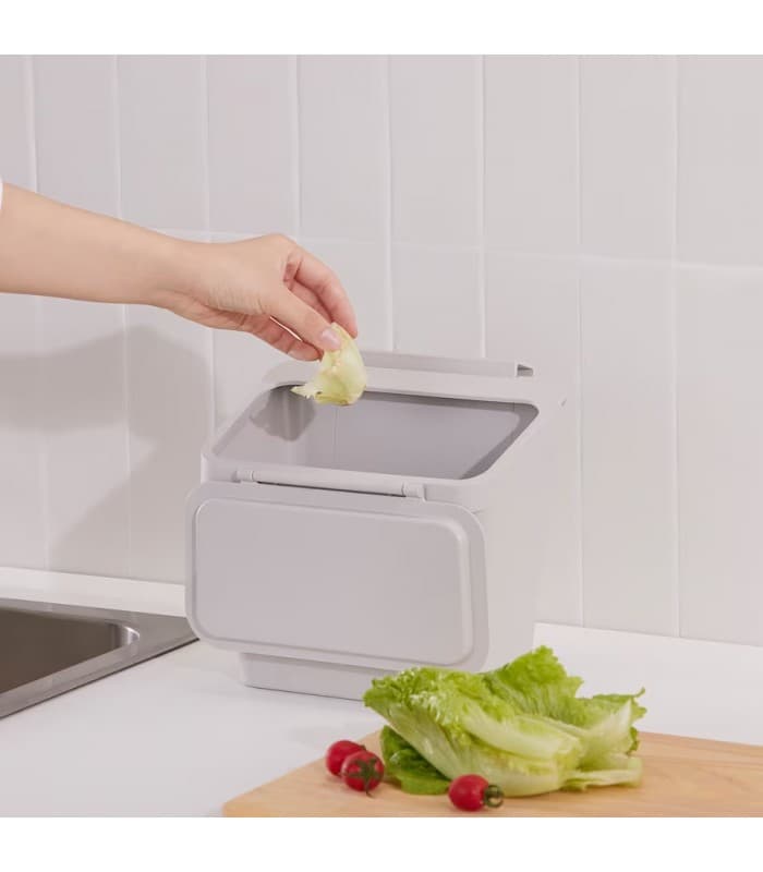 سطل زباله کابینت ایکیا، مدل SKOLÄST، خاکستری/3.3 لیتر — تصویر ۴