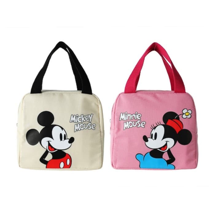 کیف جعبه غذا مینیسو، مدل MINISO AU Mickey Mouse and His Friends Collection Lunch Bag ، بژ /طرح میکیموس/ دارای عایق گرم نگهدارنده — تصویر ۳