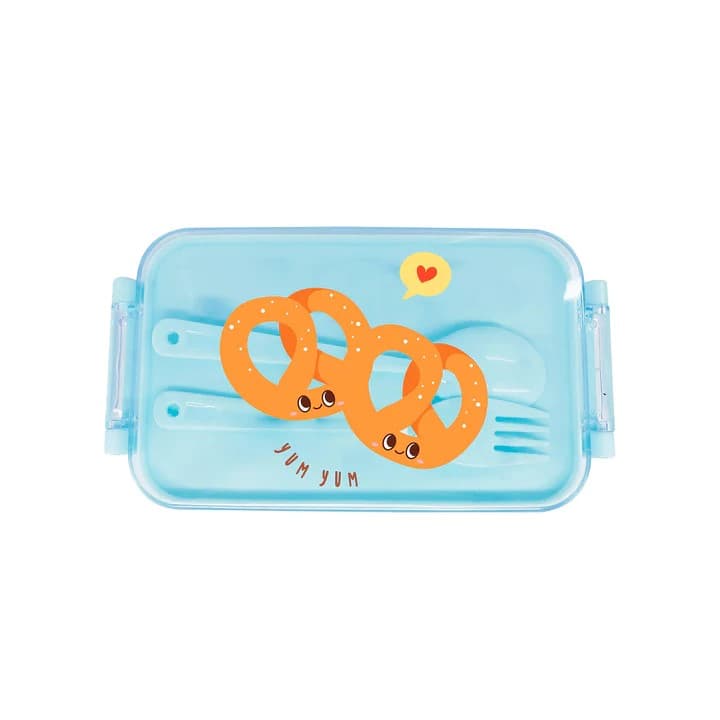 ظرف نگهدارنده غذا مینیسو، مدل MINISO Happy Foods Collection Bento Box، n، چروسان، آبی، 470میلی لیتر