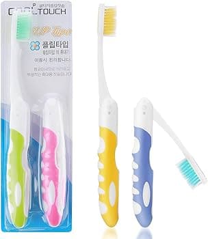 مسواک نرم تاشو مینیسو، مدل Miniso folding gum care toothbrush 2 pack، آبی/ خاکستری، 2 عدد