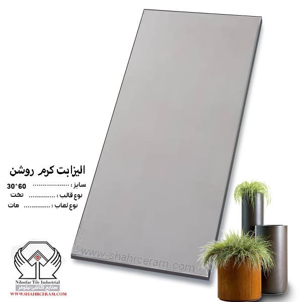 کاشی الیزابت کرم روشن 60*30 کاشی نیلوفر