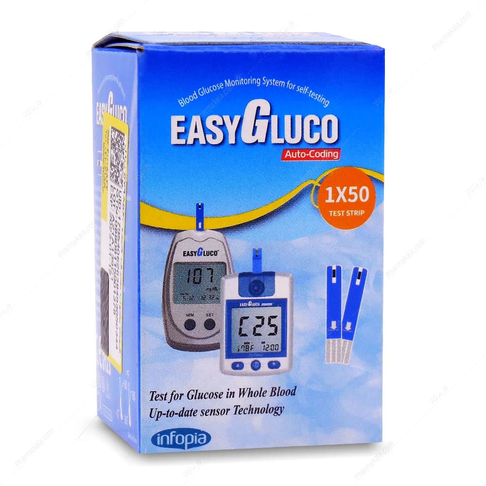 نوار تست قند خون ایزی گلوکو EASYGLUCO اینفوپیا 50 عددی