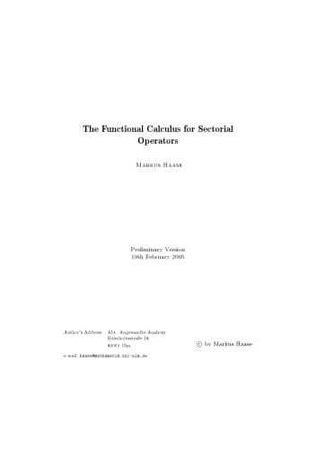 کتاب The Functional Calculus for Sectorial Operators نسخه کامل