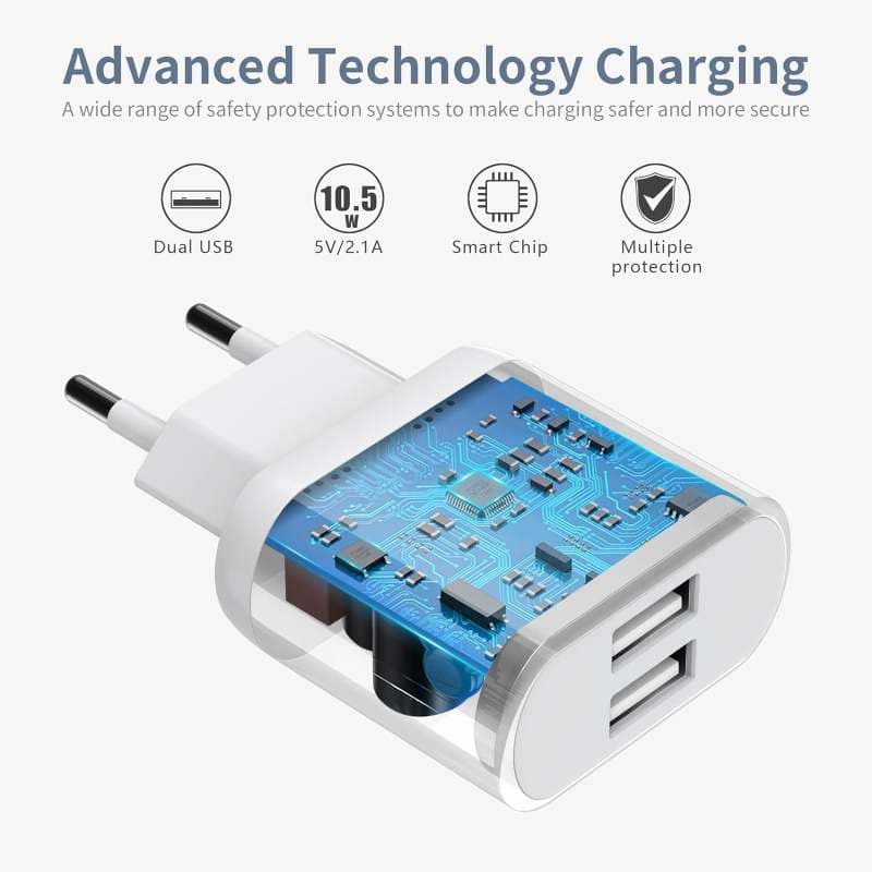 کابل Lightning و شارژ آیفون USB کابل ۲ متری ۵ ولت ۲.۱ آمپر — تصویر ۴