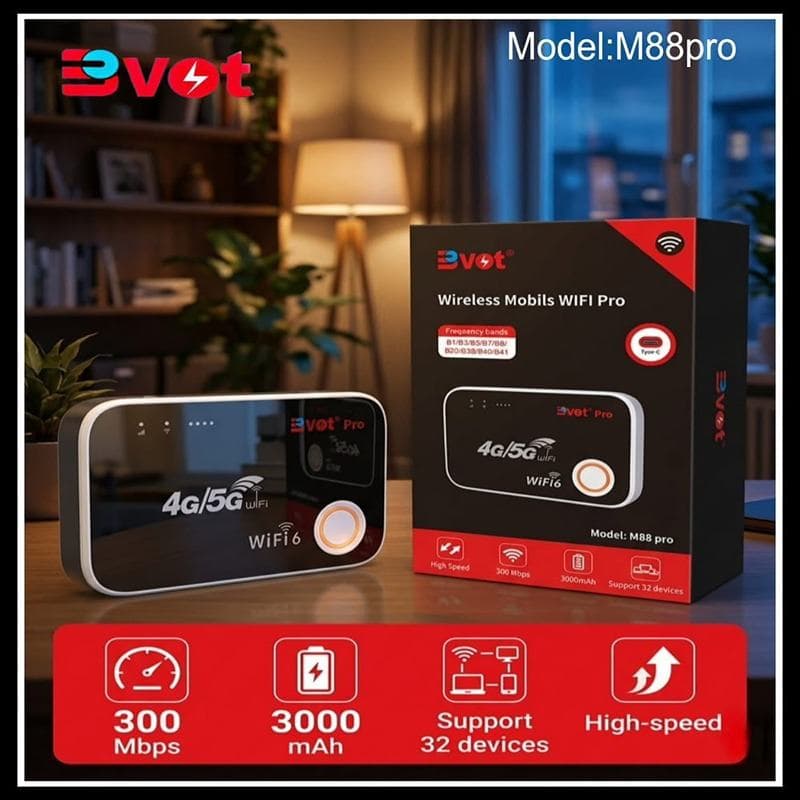 مودم جیبی 4G/5G قابل حمل BVOT مدل M88 Pro (آکبند) — تصویر ۲
