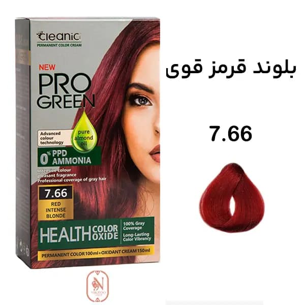 کیت رنگ مو بلوند قرمز بدون آمونیاک کلینیک شماره 7.66