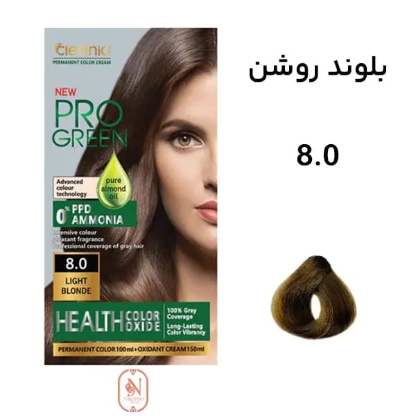 کیت رنگ مو بلوند روشن بدون آمونیاک کلینیک شماره 8.0