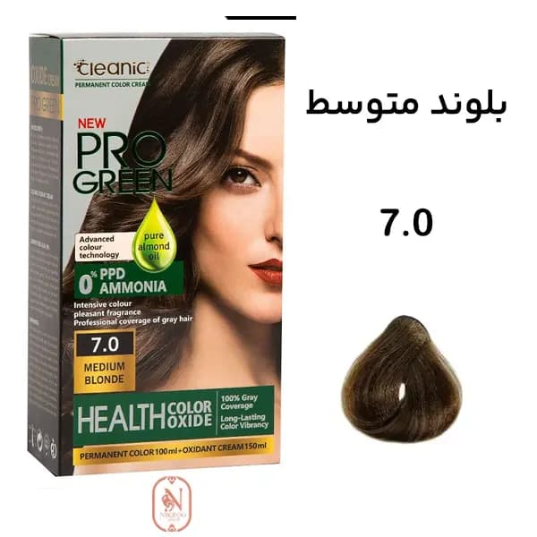 کیت رنگ مو بلوند متوسط بدون آمونیاک کلینیک شماره 7.0