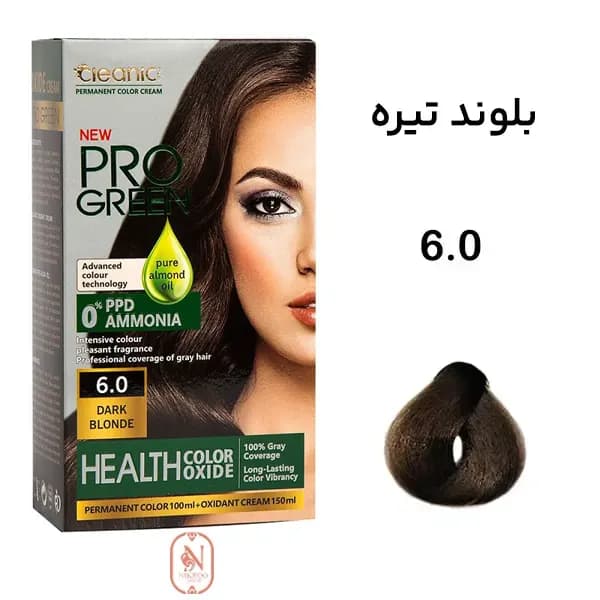 کیت رنگ مو بلوند تیره بدون آمونیاک کلینیک شماره 6.0