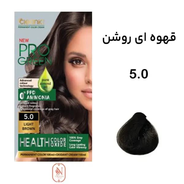 کیت رنگ مو قهوه ای روشن بدون آمونیاک کلینیک شماره 5.0