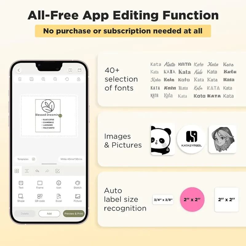 دستگاه لیبل ساز بلوتوثی برند KATASYMBOL T50M Pro — تصویر ۵