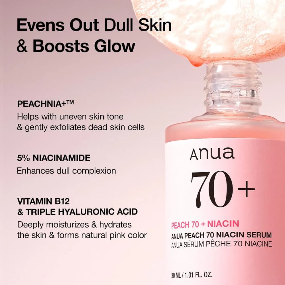 سرم روشن کننده نیاسینامید آنوا حاوی عصاره هلو ANUA PEACH 70% NIACIN SERUM — تصویر ۴
