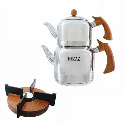 کتری قوری استیل لوله دار برند NEZAZ — تصویر ۲