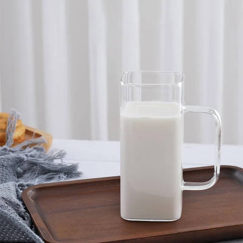 لیوان پیرکس مربع بلند دسته دار