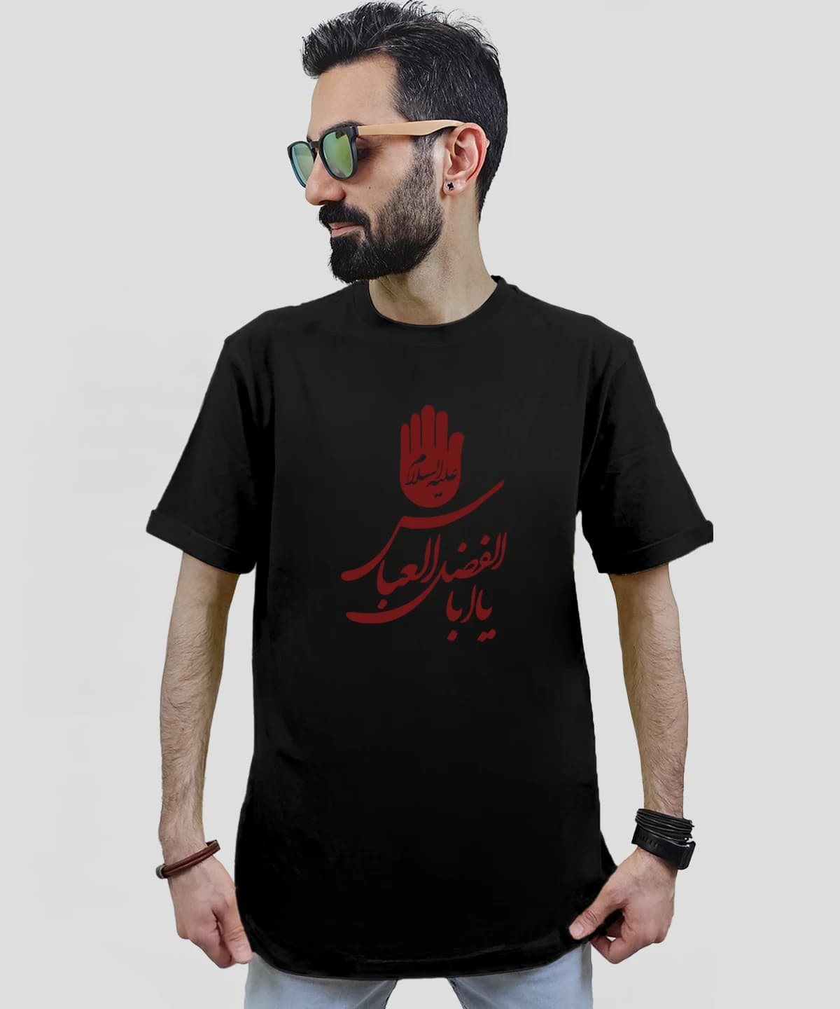 تیشرت مردانه و زنانه مذهبی طرح یا اباالفضل عباس کد 499 — تصویر ۲