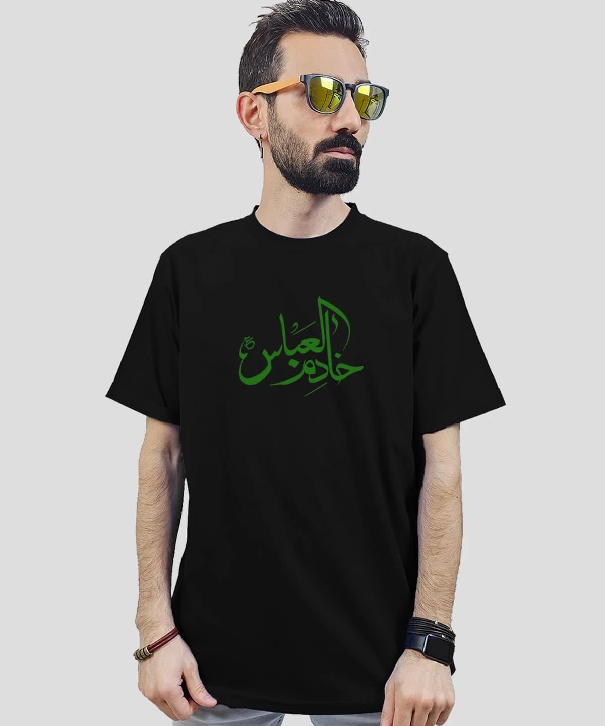 تیشرت مردانه و زنانه مذهبی طرح خادم العباس کد 496 — تصویر ۲