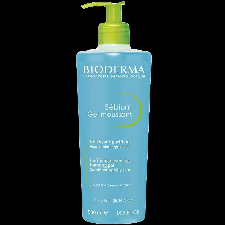 ژل شستشوی پوست چرب بایودرما Bioderma Sébium Gel Moussant حجم ۵۰۰ میل