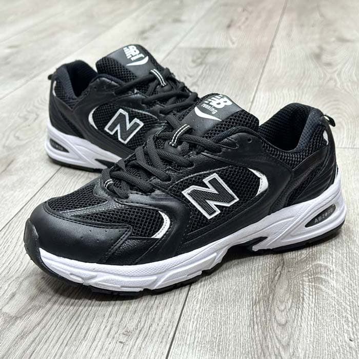 کتونی نیوبالانس 530 مشکی سفید مردانه زنانه رویه بافت- 530 new balance کد 6768 — تصویر ۳