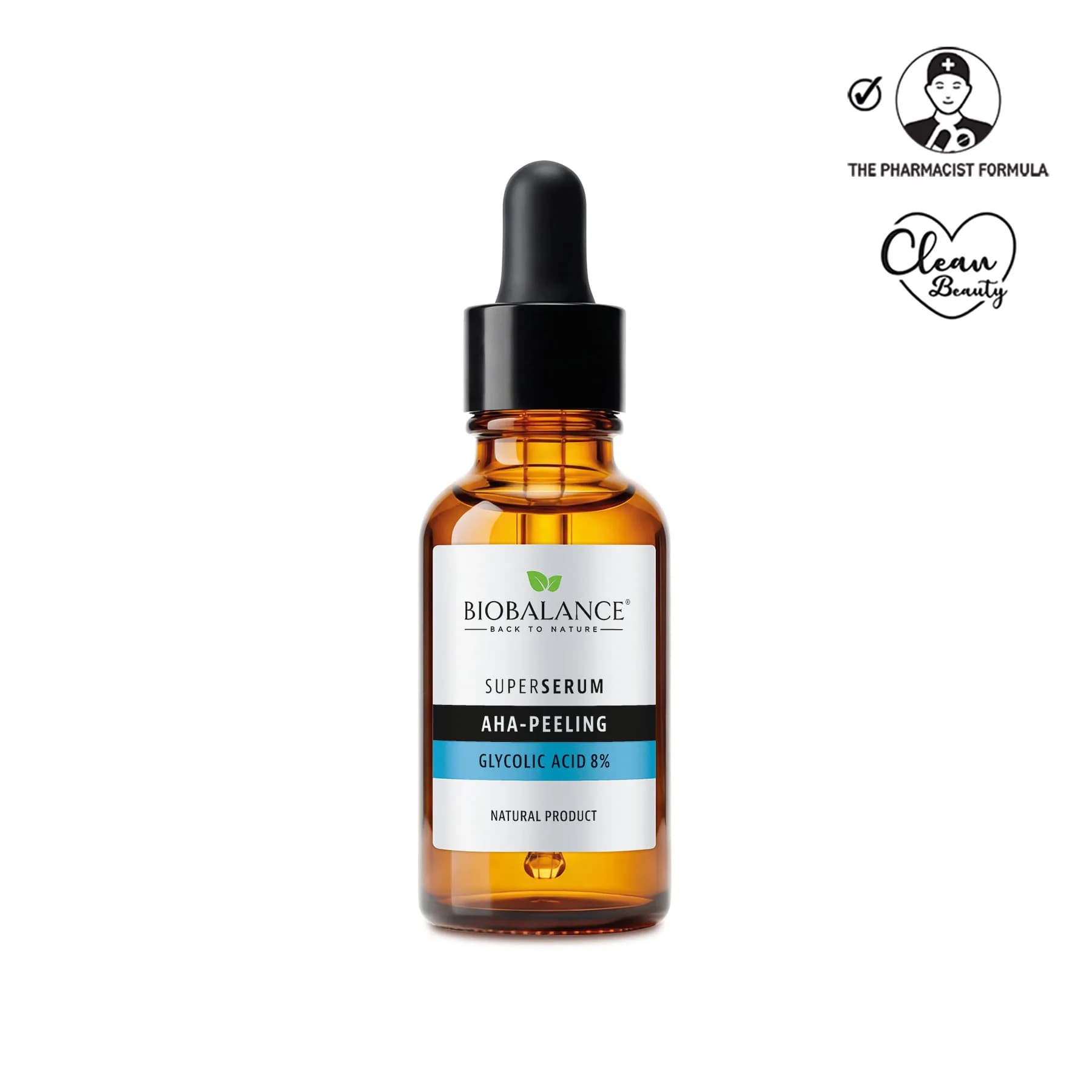 سوپر سرم لایه بردار AHA اسید گلیکولیک 8% بیوبالانس BioBalance AHA Peeling Glycolic Acid 8% Super Serum