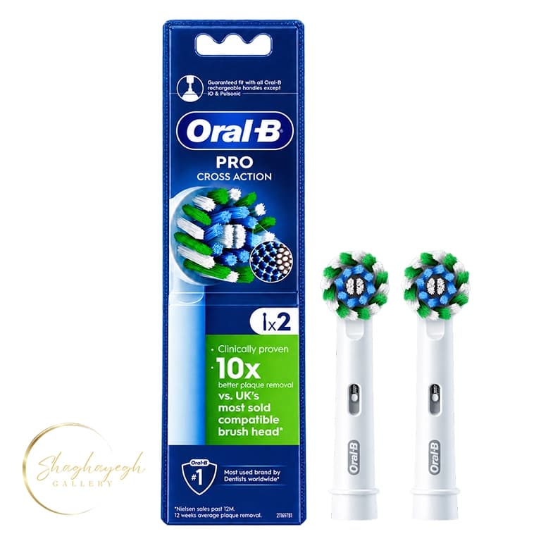 سری یدک مسواک برقی پرو کراس اکشن اورال بی ۲ عددی Oral-B Pro Cross Action Replacement Brush Heads 2 Pack