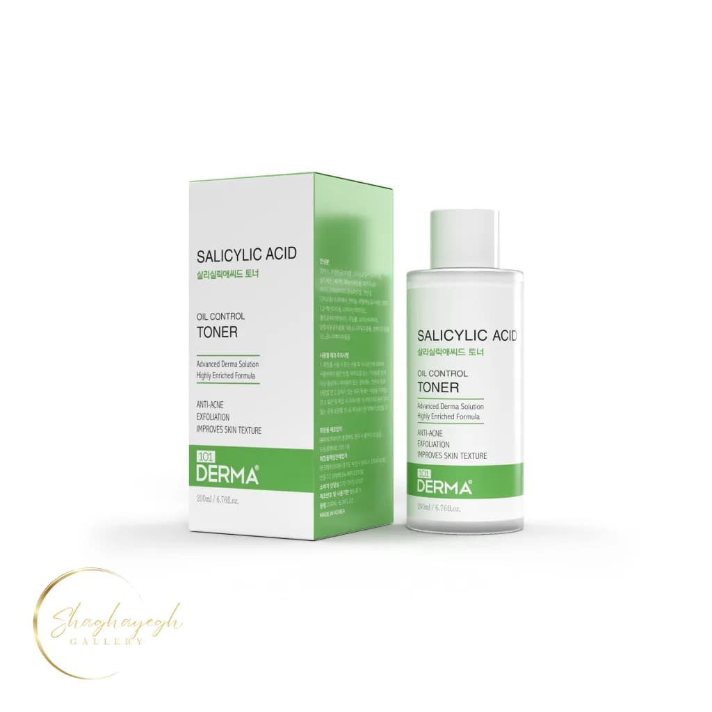 تونر ضدجوش و کنترل چربی سالیسیلیک اسید 101 درما حجم 200 میل Derma101 Salicylic Acid Oil Control Toner — تصویر ۲