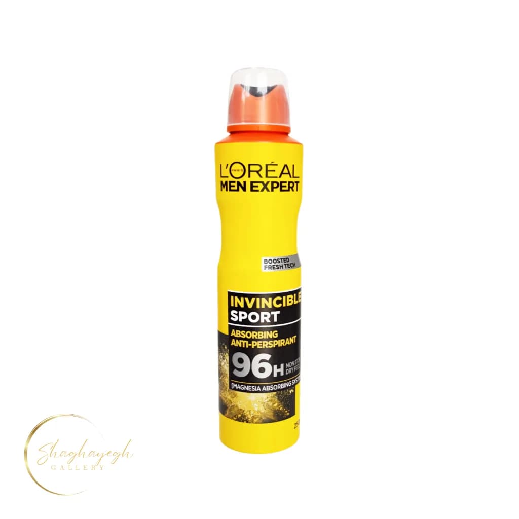اسپری ضدتعریق لورآل من اکسپرت اینوینسیبل اسپورت 96 ساعته 250 میل L’Oréal Men Expert Invincible Sport 96H