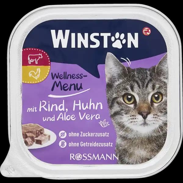 ووم گربه وینستون با طعم مرغ و گوشت گوساله وآلوئه ورا 100 گرم
