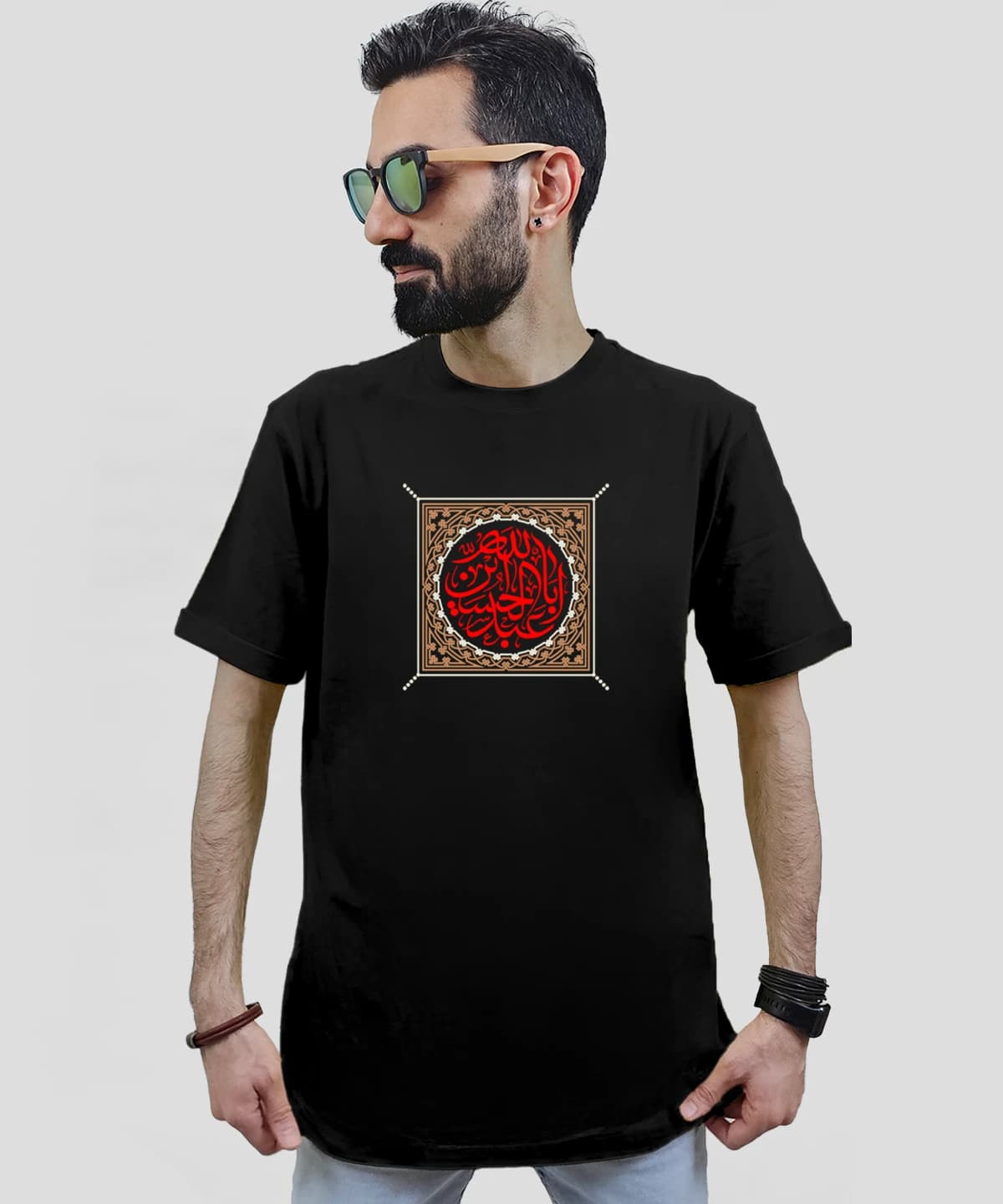 تیشرت مردانه و زنانه مذهبی طرح یا ابا عبدالله الحسین کد 440