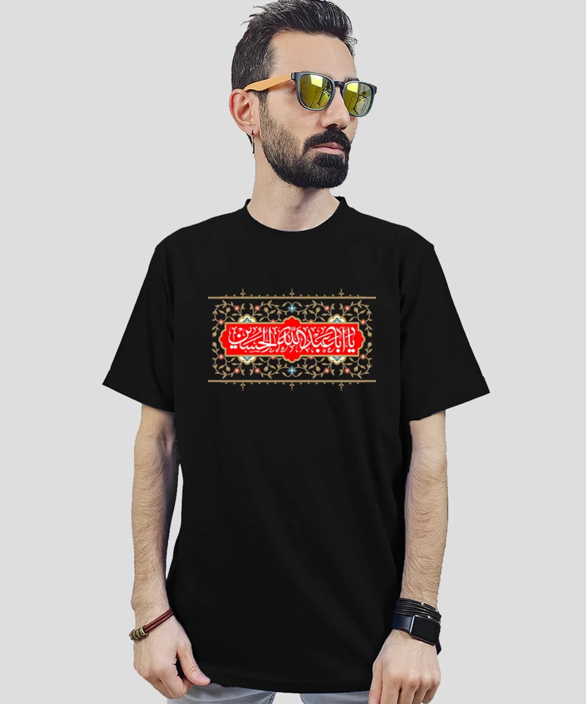 تیشرت مردانه و زنانه مذهبی طرح یا ابا عبدالله الحسین کد 435
