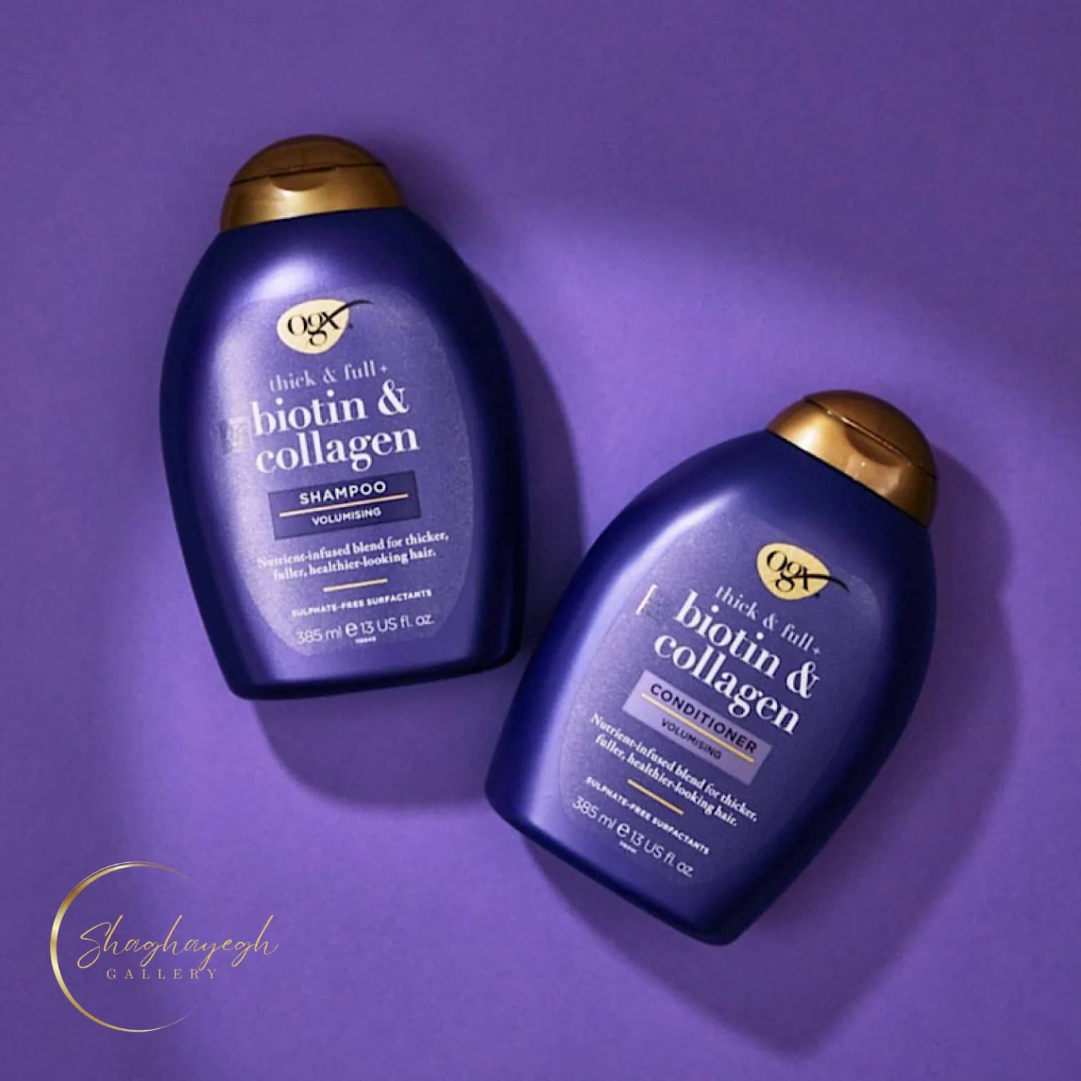 شامپو بیوتین و کلاژن ضخیم‌کننده و حجم‌دهنده او جی ایکس 385 میل OGX Biotin & Collagen — تصویر ۲