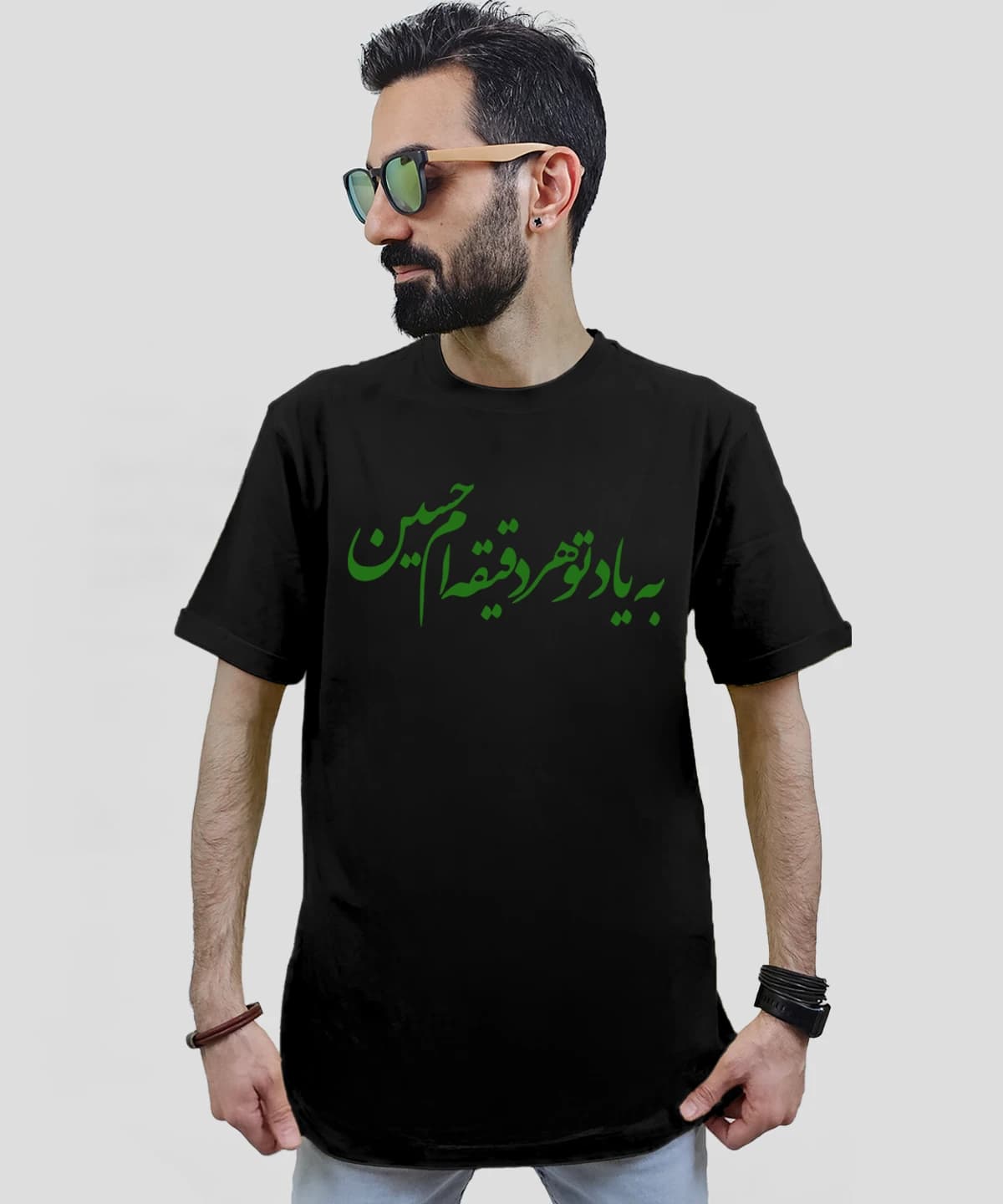 تیشرت مردانه و زنانه مذهبی طرح به یاد تو هر دقیقه ام یا حسین — تصویر ۲