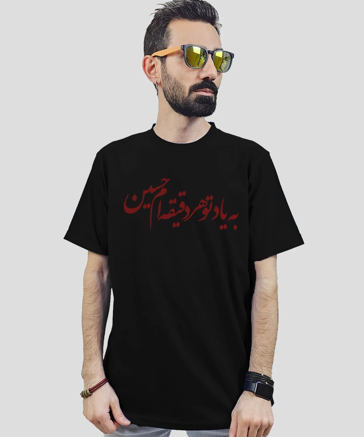 تیشرت مردانه و زنانه مذهبی طرح به یاد تو هر دقیقه ام یا حسین