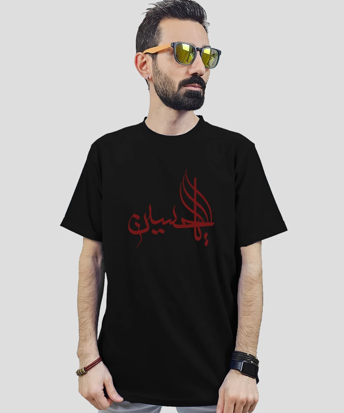 تیشرت مردانه و زنانه مذهبی طرح یا حسین — تصویر ۲