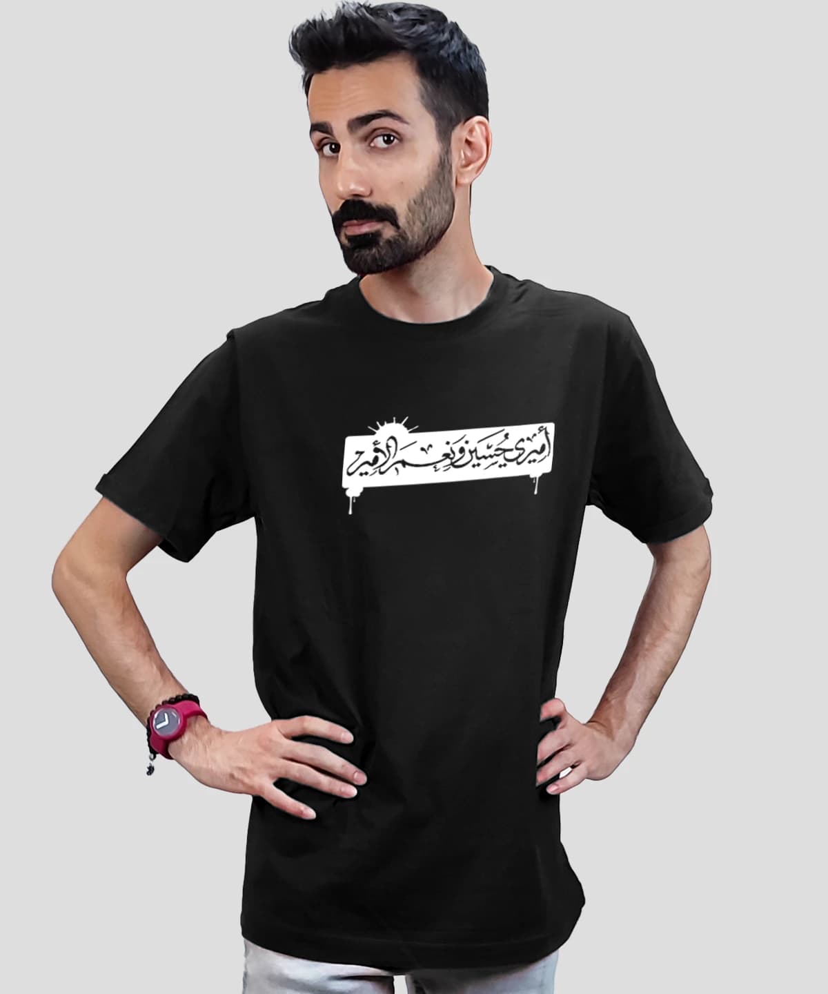 تیشرت مردانه و زنانه مذهبی طرح امیری حسین و نعم الامیر کد 416 — تصویر ۴