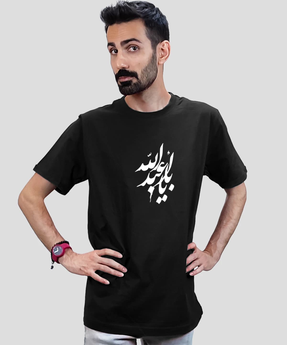 تیشرت مردانه و زنانه مذهبی طرح یا ابا عبدالله کد 415 — تصویر ۳