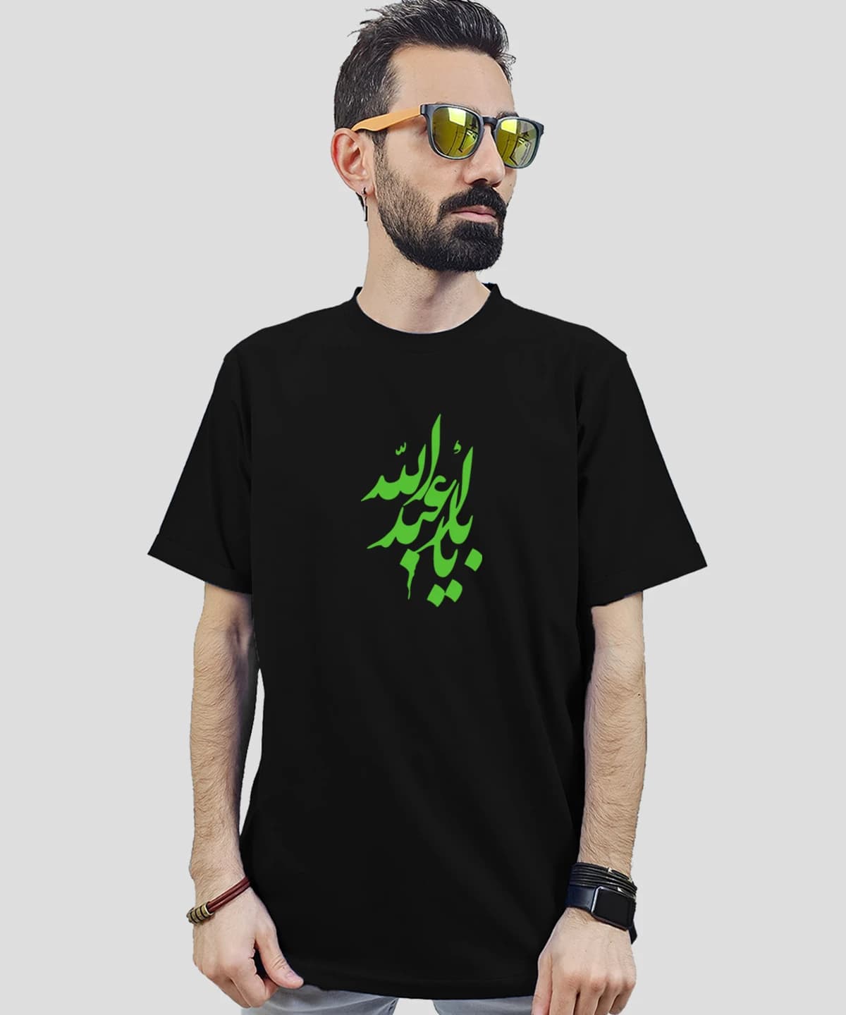 تیشرت مردانه و زنانه مذهبی طرح یا ابا عبدالله کد 415 — تصویر ۲