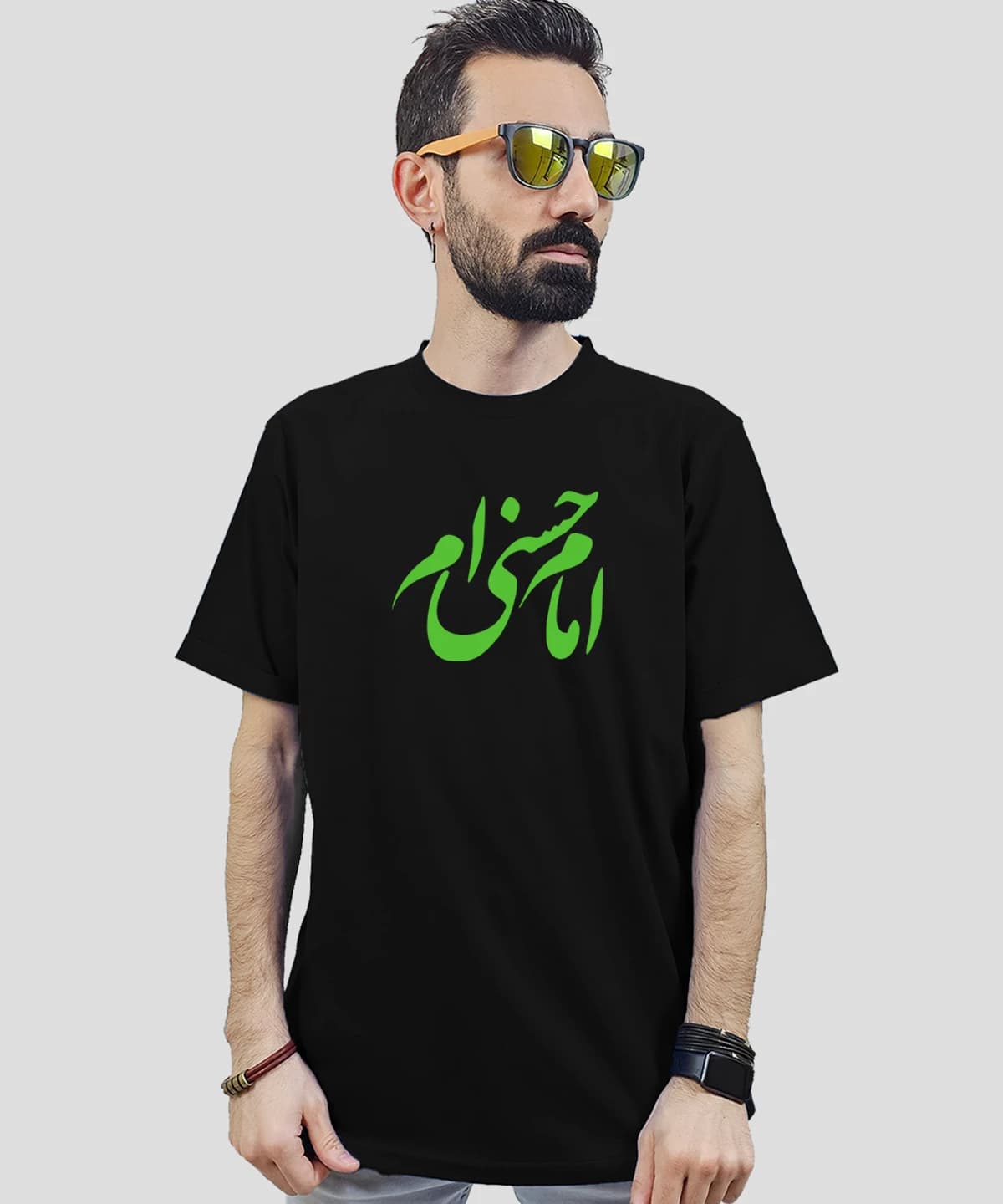 تیشرت مردانه و زنانه مذهبی طرح امام حسنی ام کد 406 — تصویر ۲