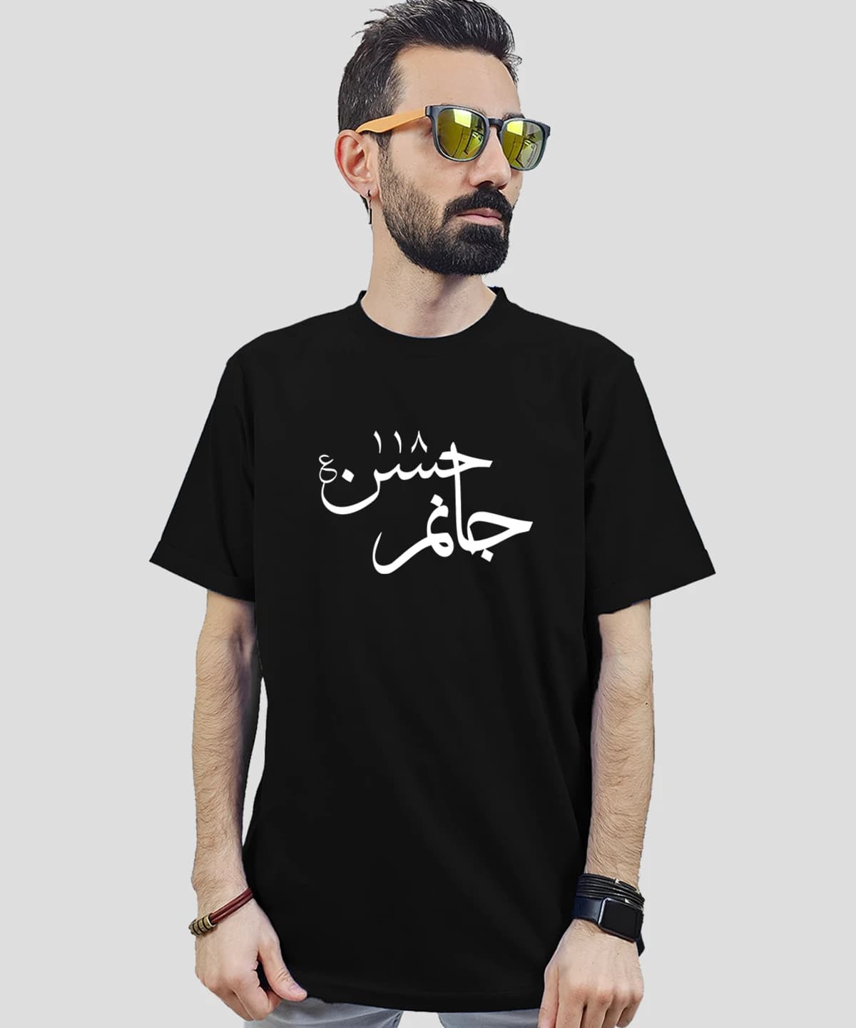 تیشرت مردانه و زنانه مذهبی طرح جانم حسن 118 — تصویر ۳