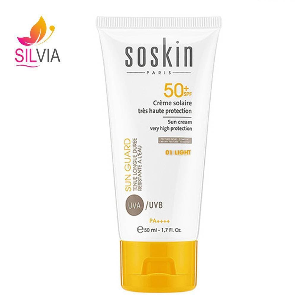 کرم ضد آفتاب رنگی SPF50 ساسکین 50 میل
