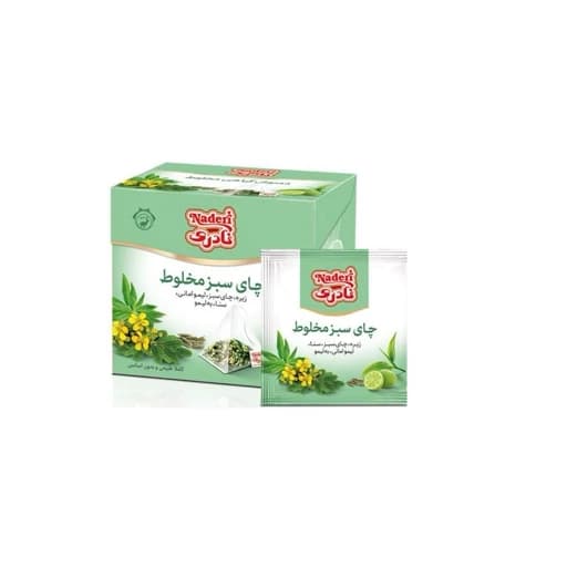 دمنوش مخلوط چای سبز نادری - 12 کیسه هرمی