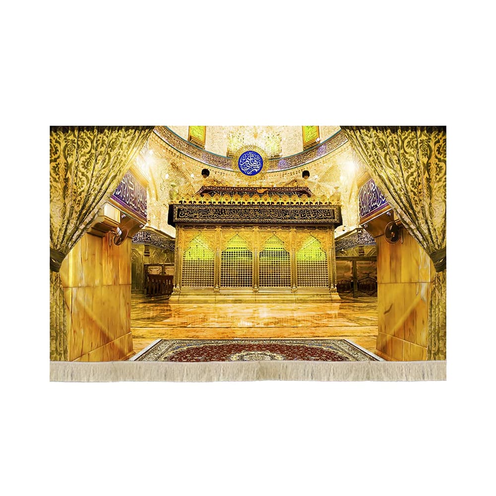 کتیبه مخمل تصویری ضریح حرم حضرت عباس قمر بنی هاشم کد 51585