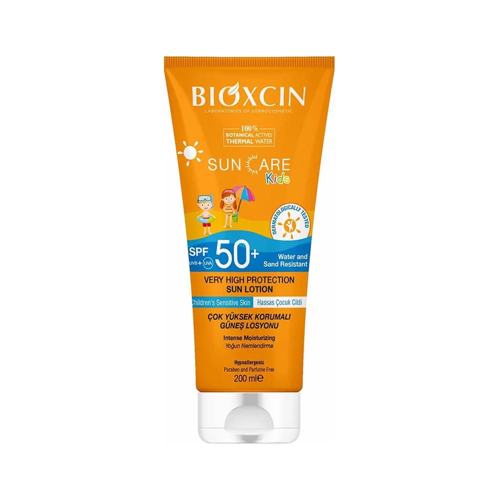 کرم ضد آفتاب بیوکسین کودک spf 50 پوست حساس حجم 200 میلی