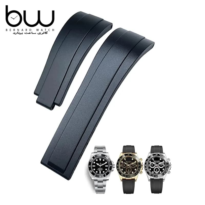 بند رابر ساعت مچی رولکس مشکی|Rolex Strap