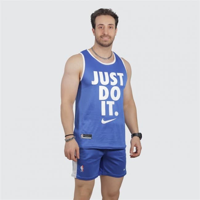 ست مردانه تاپ حلقه ای و شلوارک سوزنی just do it کد 51010 تکی — تصویر ۴