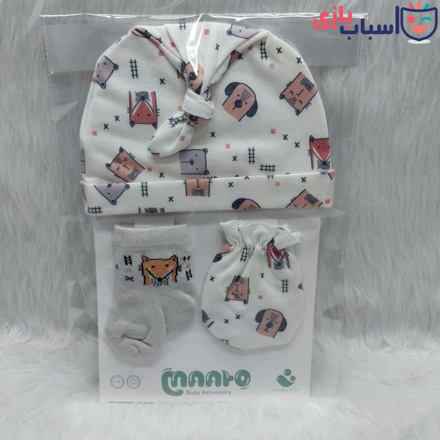 ست کلاه دستکش و پاپوش نوزادی مدل ماتو maato — تصویر ۳