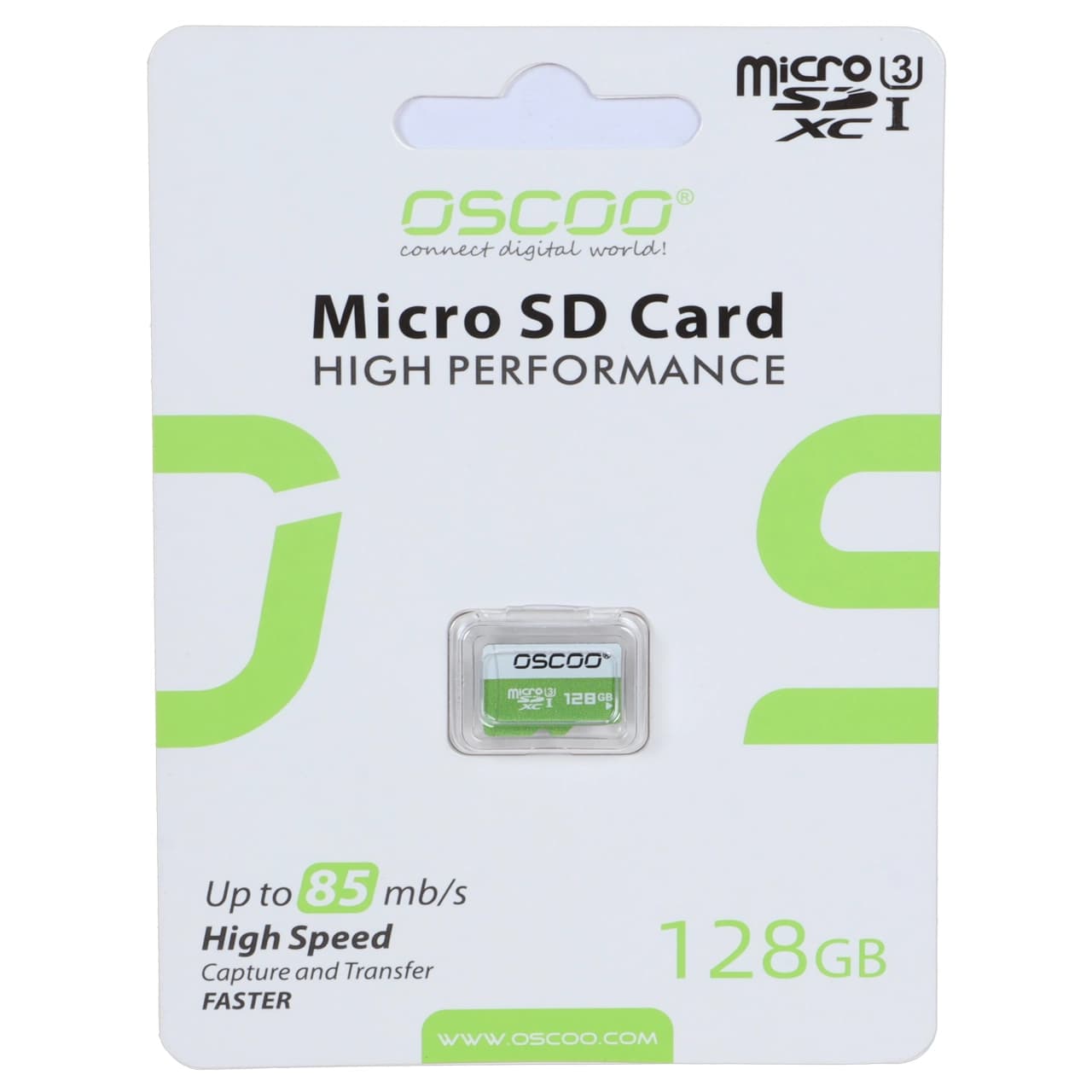 کارت حافظه OSCOO MiscroSDXC با سرعت 85Mb/s U3 و ظرفیت 128 گیگابایت (گارانتی سورین)
