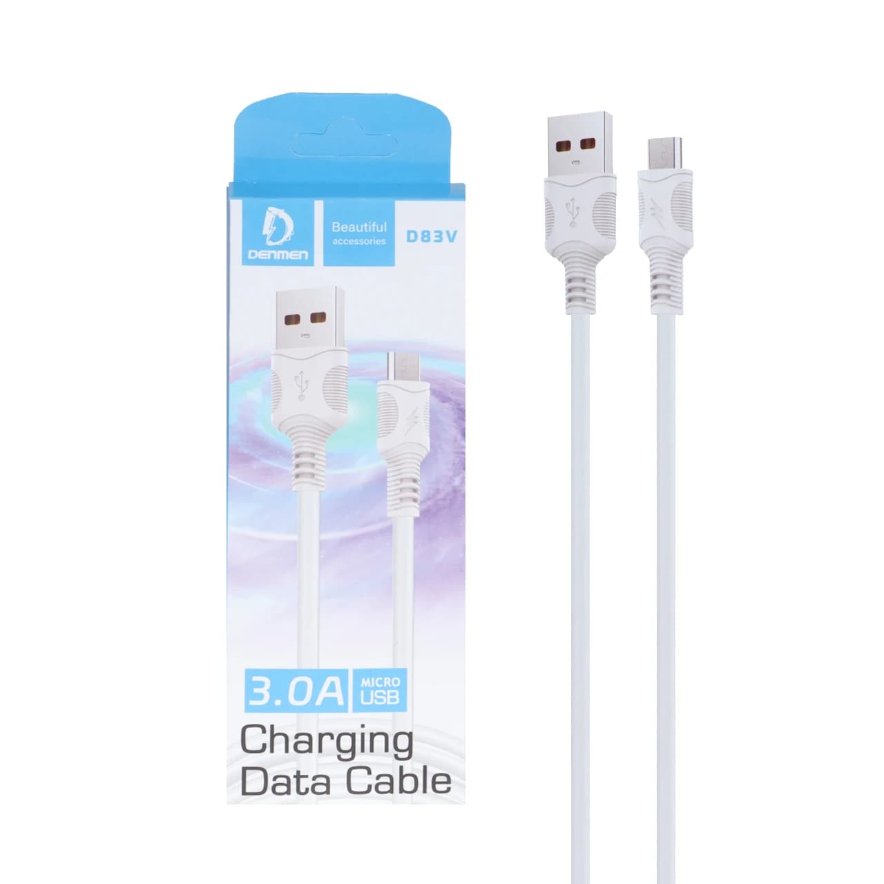 کابل شارژ فست اندروید Denmen مدل D83V – سفید – DST (گارانتی شش ماهه شرکتی)