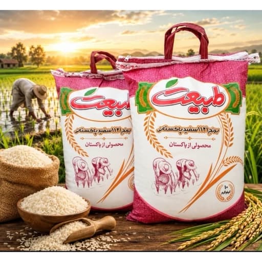 برنج پاکستانی طبیعت صورتی دانه بلند با ارسال رایگان (10کیلوگرم)