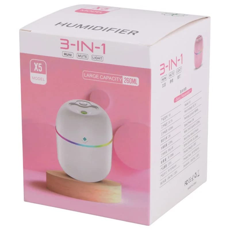 بخور سرد HUMIDIFIER مدل X5(صورتی پاستلی) — تصویر ۲